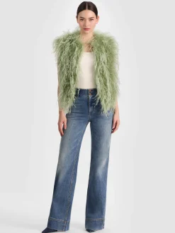 Alice and Olivia CHANDA FEATHERED VEST