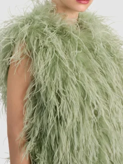 Alice and Olivia CHANDA FEATHERED VEST