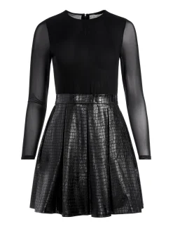 Alice and Olivia CHARA VEGAN MINI DRESS
