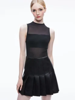 Alice and Olivia CHARA VEGAN MINI DRESS