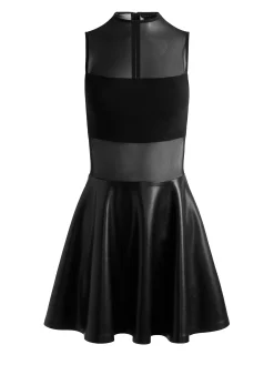 Alice and Olivia CHARA VEGAN MINI DRESS