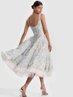 Alice and Olivia CHARLOTTE LACE MIDI DRESS