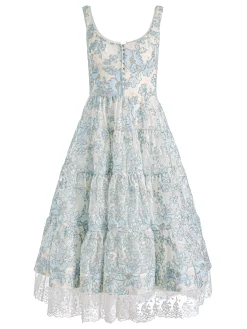 Alice and Olivia CHARLOTTE LACE MIDI DRESS