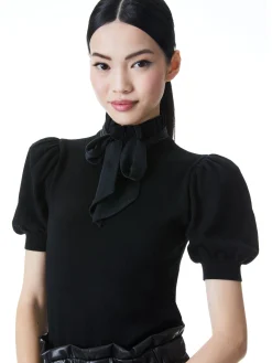 Alice and Olivia CHASE PUFF SLEEVE SWEATER