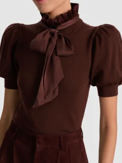 Alice and Olivia CHASE PUFF SLEEVE SWEATER