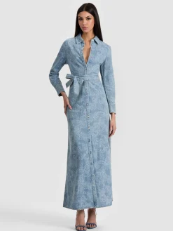 Alice and Olivia CHASSIDY DENIM SHIRT DRESS