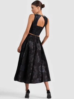 Alice and Olivia CHERRA EMBELLISHED CROP TOP