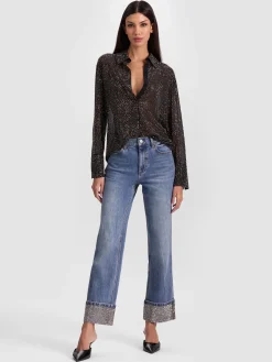 Alice and Olivia CHIC EMBELLISHED ANKLE JEAN