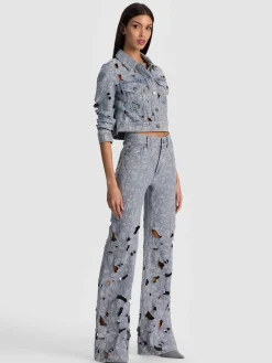 Alice and Olivia CHIC LASER-CUT JEAN