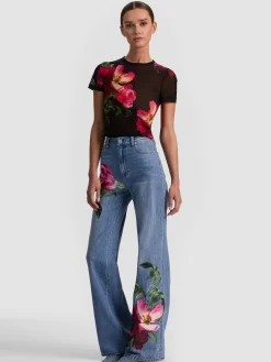 Alice and Olivia CHIC PRINTED JEAN