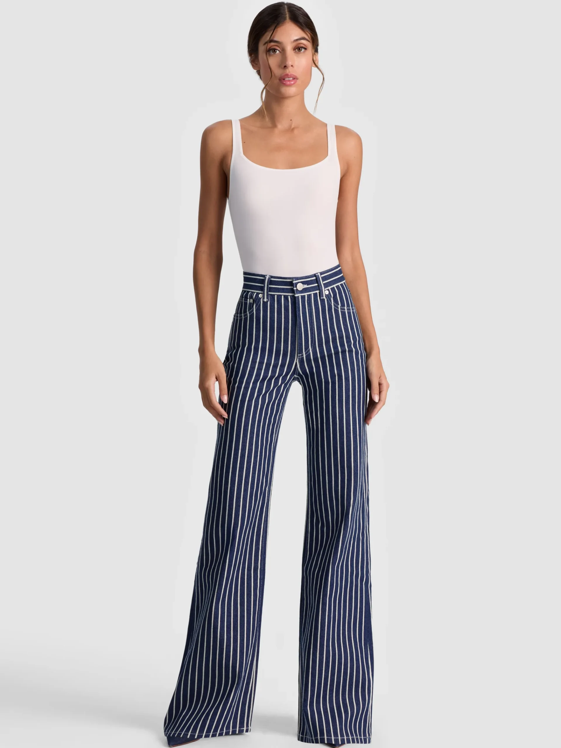 Alice and Olivia CHIC STRIPED JEAN