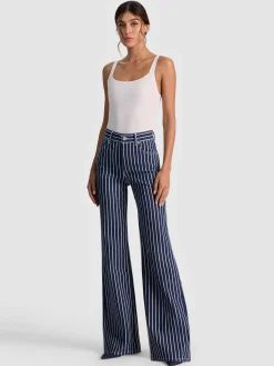 Alice and Olivia CHIC STRIPED JEAN