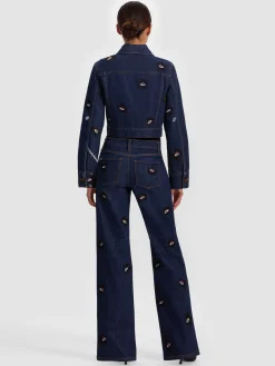 Alice and Olivia CHLOE EMBELLISHED DENIM JACKET