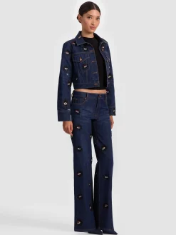 Alice and Olivia CHLOE EMBELLISHED DENIM JACKET