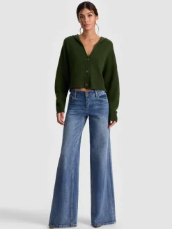 Alice and Olivia COREY HOODED CASHMERE CARDIGAN