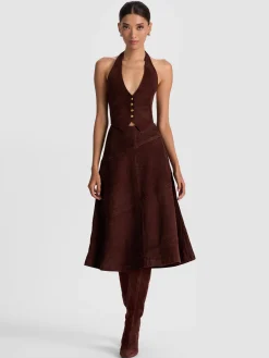 Alice and Olivia CROSBY SUEDE VEST