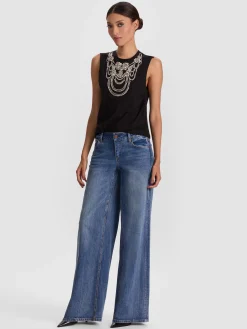 Alice and Olivia DEDE EMBELLISHED TANK