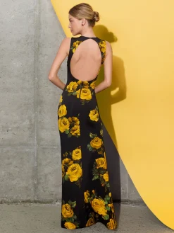 Alice and Olivia DELORA OPEN BACK MAXI DRESS