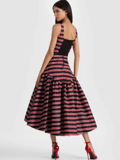 Alice and Olivia DIANA STRUCTURED MIDI DRESS