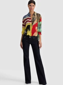 Alice and Olivia DIMITRA OVERSIZED BUTTON DOWN