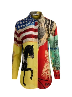 Alice and Olivia DIMITRA OVERSIZED BUTTON DOWN