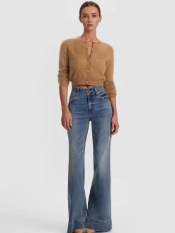 Alice and Olivia DOLLIE BRUSHED CASHMERE CARDIGAN