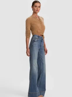 Alice and Olivia DOLLIE BRUSHED CASHMERE CARDIGAN