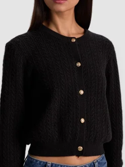 Alice and Olivia DOLLIE CASHMERE CABLEKNIT CARDIGAN