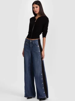 Alice and Olivia DOLLIE CASHMERE ZIP-UP HOODIE