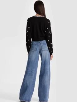 Alice and Olivia DOLLIE EMBELLISHED CARDIGAN