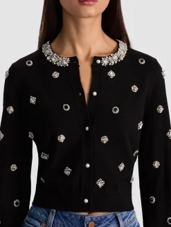 Alice and Olivia DOLLIE EMBELLISHED CARDIGAN