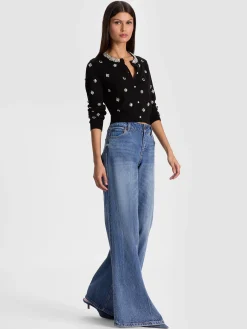 Alice and Olivia DOLLIE EMBELLISHED CARDIGAN