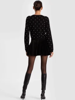Alice and Olivia DOLLIE EMBELLISHED CASHMERE CARDIGAN