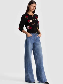 Alice and Olivia DOLLIE FLORAL CARDIGAN