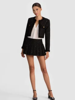 Alice and Olivia DUMONT EMBELLISHED TWEED JACKET
