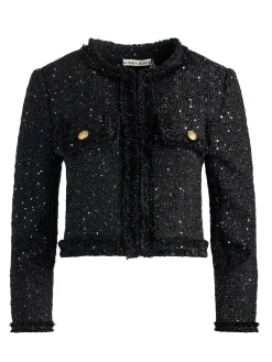 Alice and Olivia DUMONT EMBELLISHED TWEED JACKET