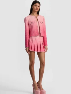 Alice and Olivia DUMONT EMBELLISHED TWEED JACKET