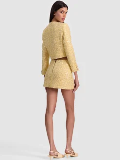 Alice and Olivia ECENIA EMBELLISHED TWEED MINI SKIRT