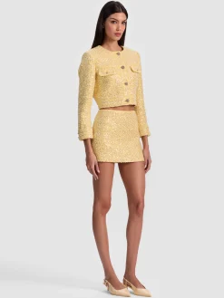 Alice and Olivia ECENIA EMBELLISHED TWEED MINI SKIRT