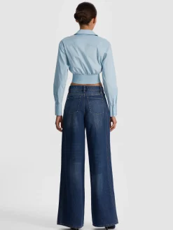 Alice and Olivia EDIE CORSET BUTTON DOWN