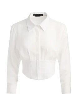 Alice and Olivia EDIE SEAMED CORSET BUTTON DOWN