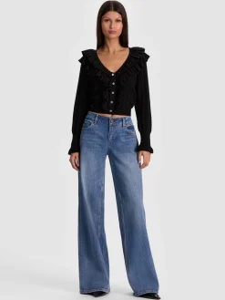 Alice and Olivia EILEEN RUFFLE CARDIGAN