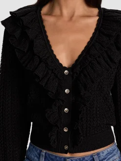 Alice and Olivia EILEEN RUFFLE CARDIGAN