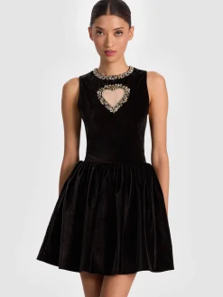 Alice and Olivia ELLA VELVET MINI DRESS