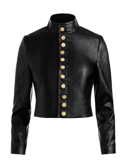 Alice and Olivia EMERSON VEGAN MILITARY JACKET
