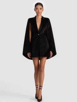Alice and Olivia ESTHER VELVET CAPE BLAZER