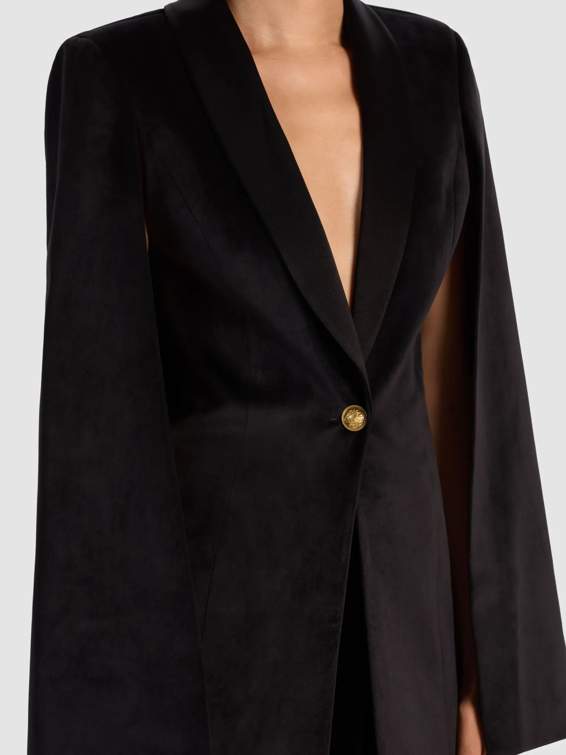 Alice and Olivia ESTHER VELVET CAPE BLAZER