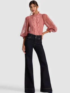 Alice and Olivia EUGENIA LACE BLOUSE