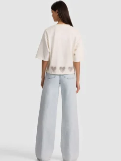 Alice and Olivia EVAN HEART CUTOUT TEE