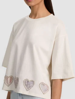 Alice and Olivia EVAN HEART CUTOUT TEE